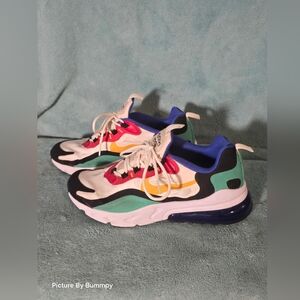 Nike Air Max 270 React GS "Bauhaus" red green and black sneakers size 7Y